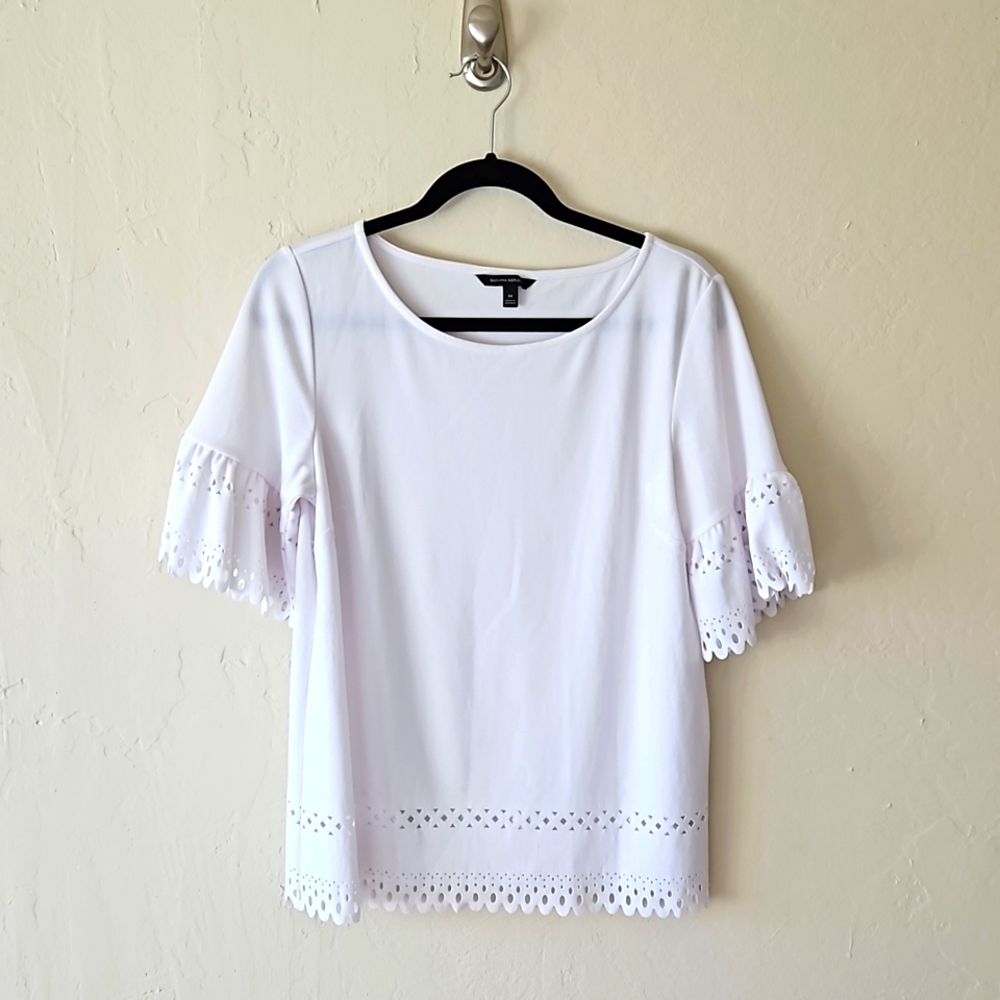 White Blouse with Die-cut Detail